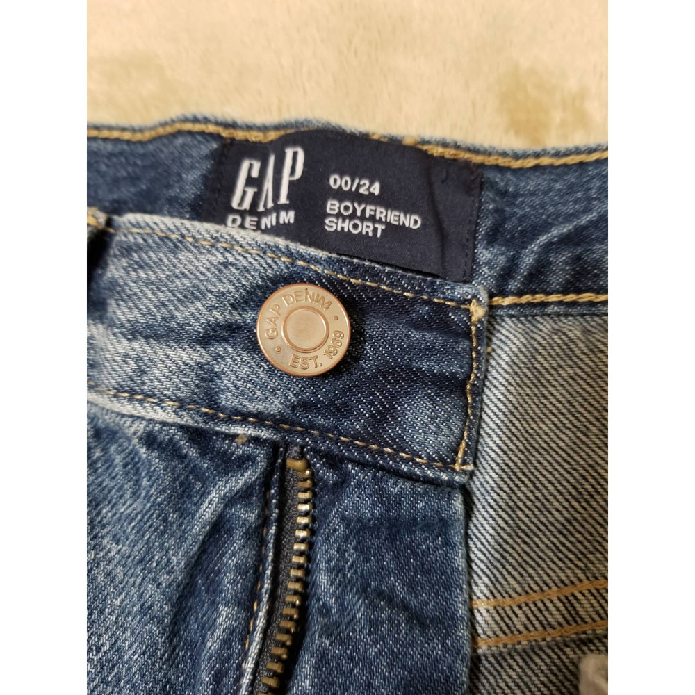 GAP NWT Women's Shorts Boyfriend Denim Stretch Jeans Size 00 / 24 Color … - Picture 6 of 11